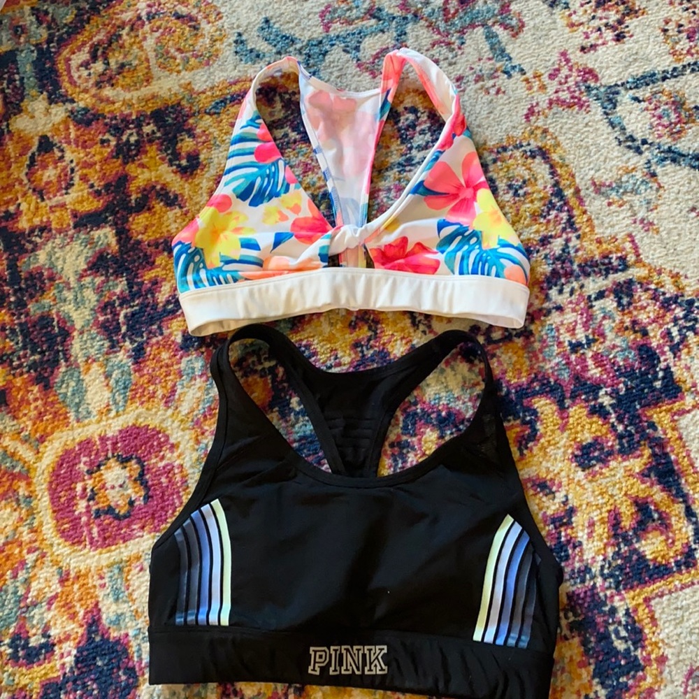 2 Victoria Secret PINK sports bras M